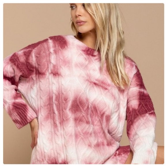 POL Cranberry Blend Oversized Sweater Tunic Top - Picture 11 of 14